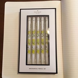 kate spade lemon mechanical pencil set of 5